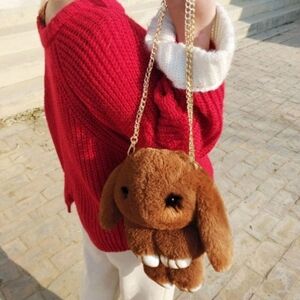 Brown Plush Bunny Shoulder Bag